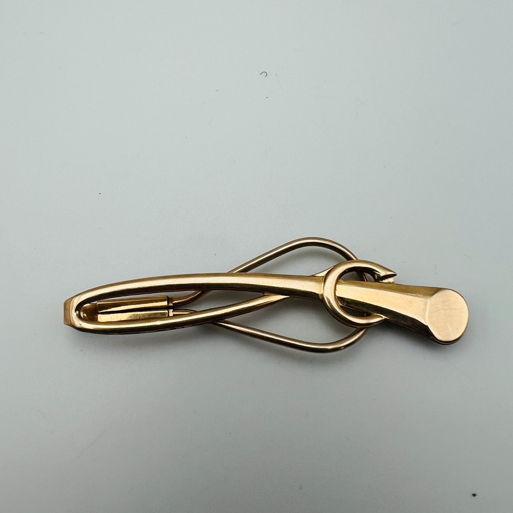 Vintage Hadley Tie Bar Gold Tone Knot Design Classic Business Made in USA